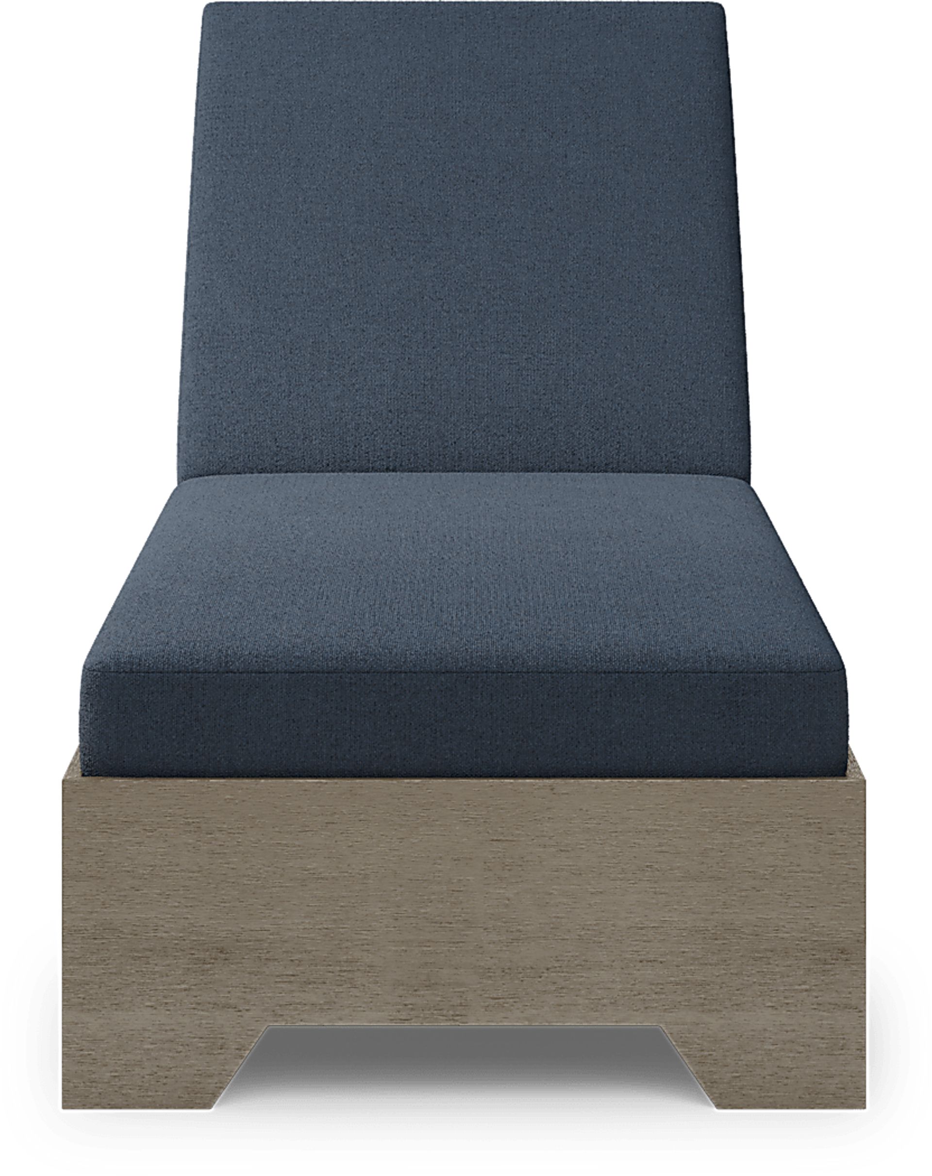 Lake Tahoe Gray Outdoor Chaise with Indigo Cushions - Image 2