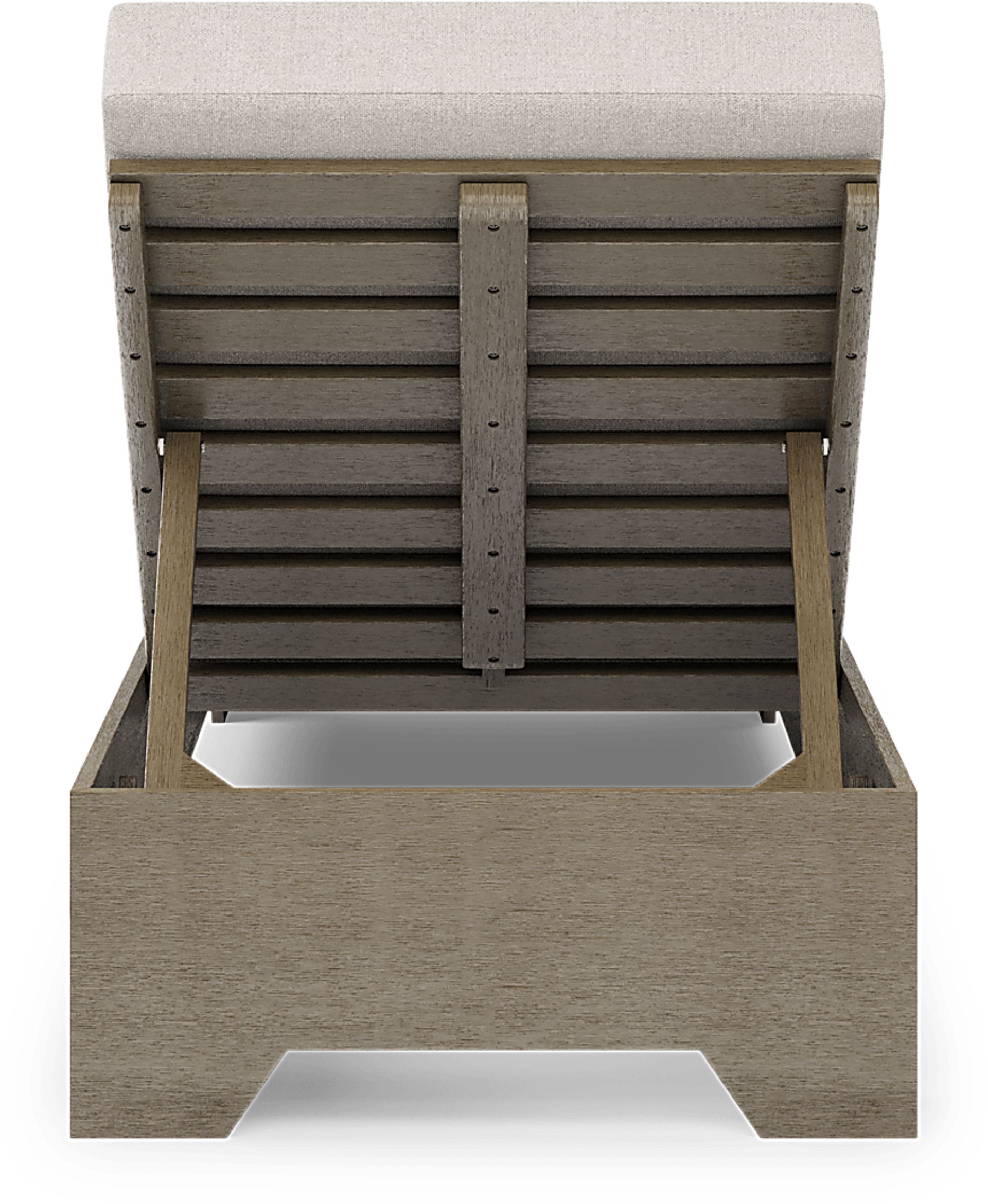 Lake Tahoe Gray Outdoor Chaise with Seagull Cushions - Image 3
