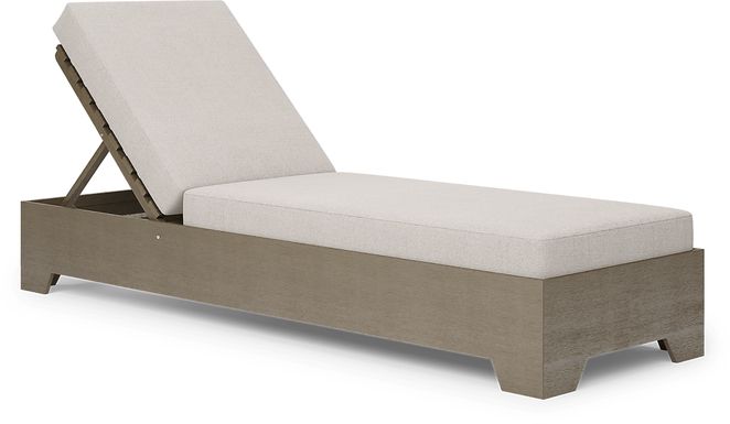 Lake Tahoe Gray Outdoor Chaise with Seagull Cushions