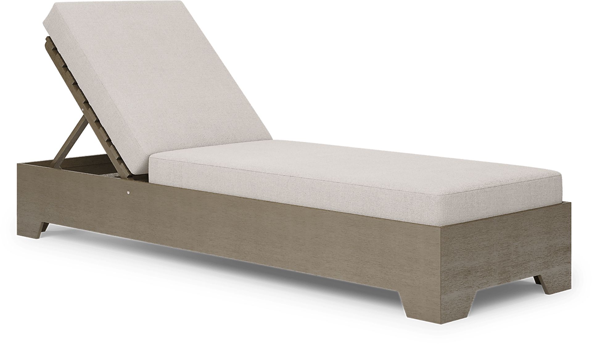 Lake Tahoe Gray Outdoor Chaise with Seagull Cushions - Image 1