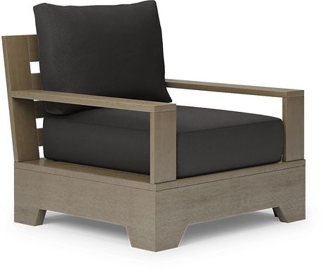 Lake Tahoe Gray Outdoor Club Chair with Charcoal Cushions