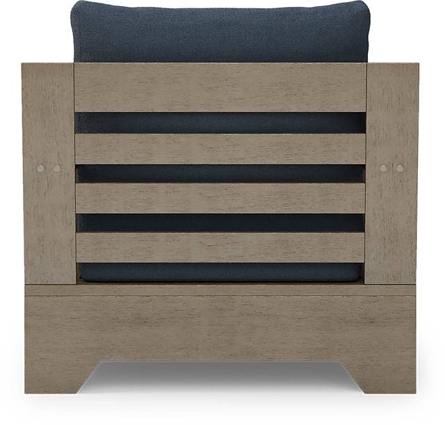 Cindy Crawford Home Lake Tahoe Gray Outdoor Club Chair with Indigo Cushions - Thumbnail - Image 4