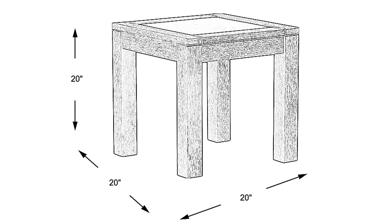 Cindy Crawford Lake Tahoe Gray Wood Outdoor End Table | Rooms to Go