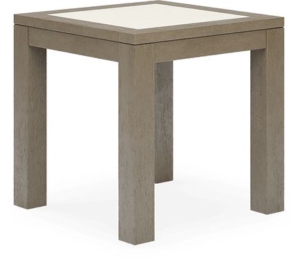 Lake Tahoe Gray Outdoor End Table