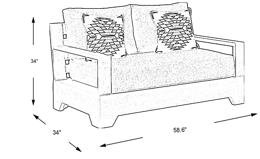 Lake Tahoe Gray Outdoor Loveseat with Charcoal Cushions