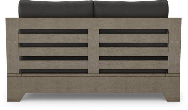 Cindy Crawford Home Lake Tahoe Gray Outdoor Loveseat with Charcoal Cushions - Thumbnail - Image 4