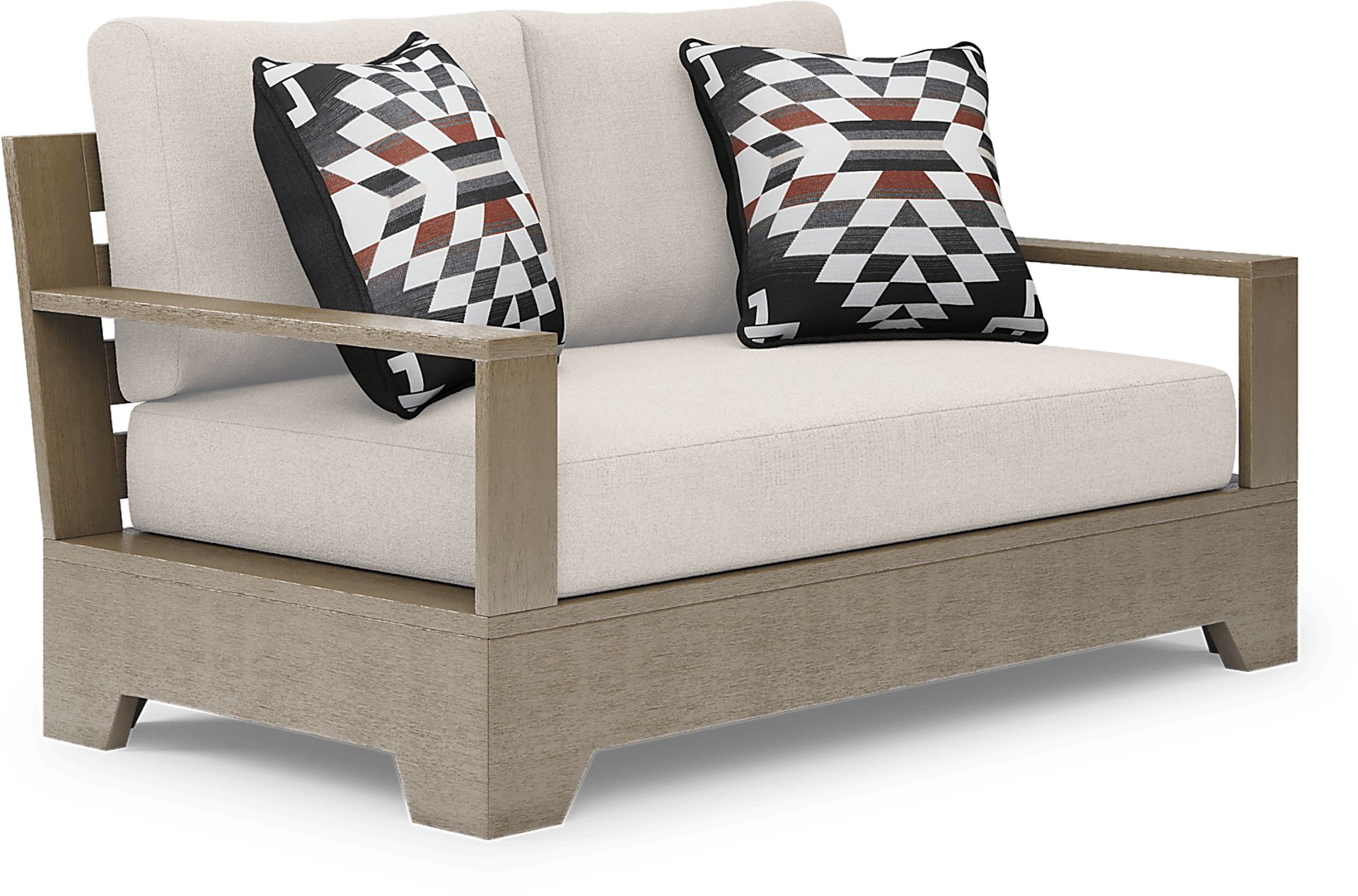 Lake Tahoe Gray Outdoor Loveseat with Seagull Cushions - Image 2
