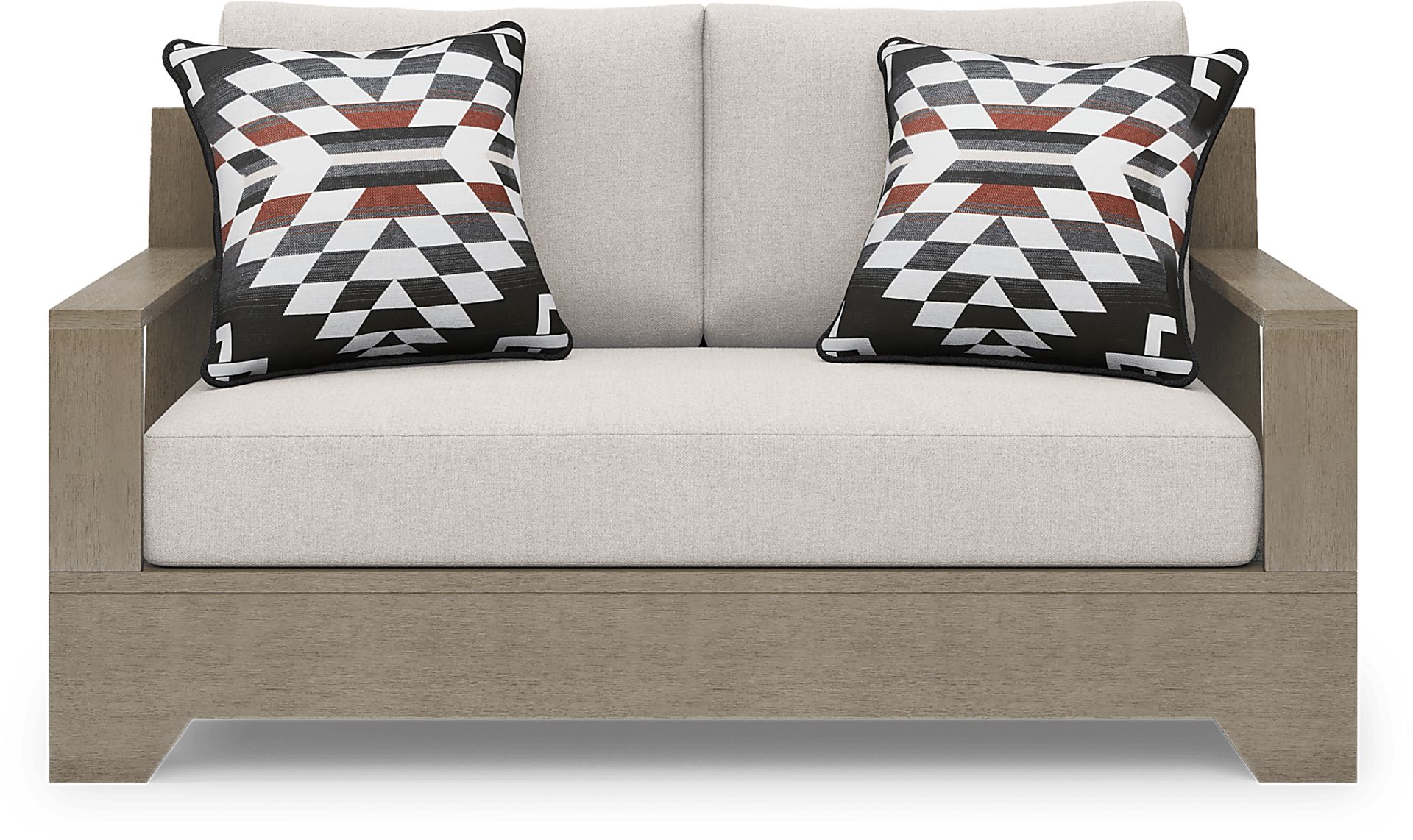 Lake Tahoe Gray Outdoor Loveseat with Seagull Cushions - Image 1
