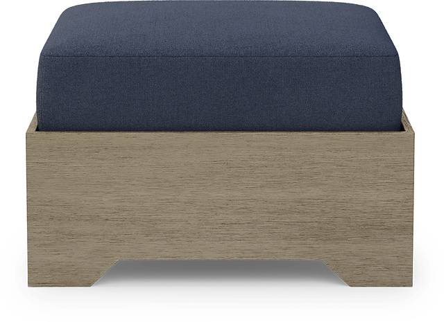 Lake Tahoe Gray Outdoor Ottoman with Indigo Cushion - Thumbnail - Image 2