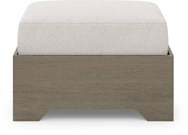Lake Tahoe Gray Outdoor Ottoman with Seagull Cushion - Thumbnail - Image 2