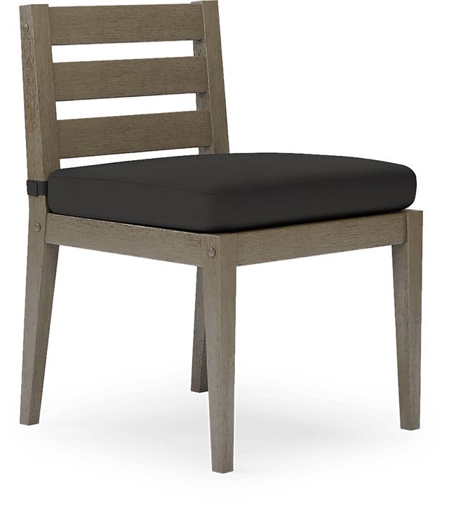Cindy Crawford Home Lake Tahoe Gray Outdoor Side Chair with Charcoal Cushion - Thumbnail - Image 1