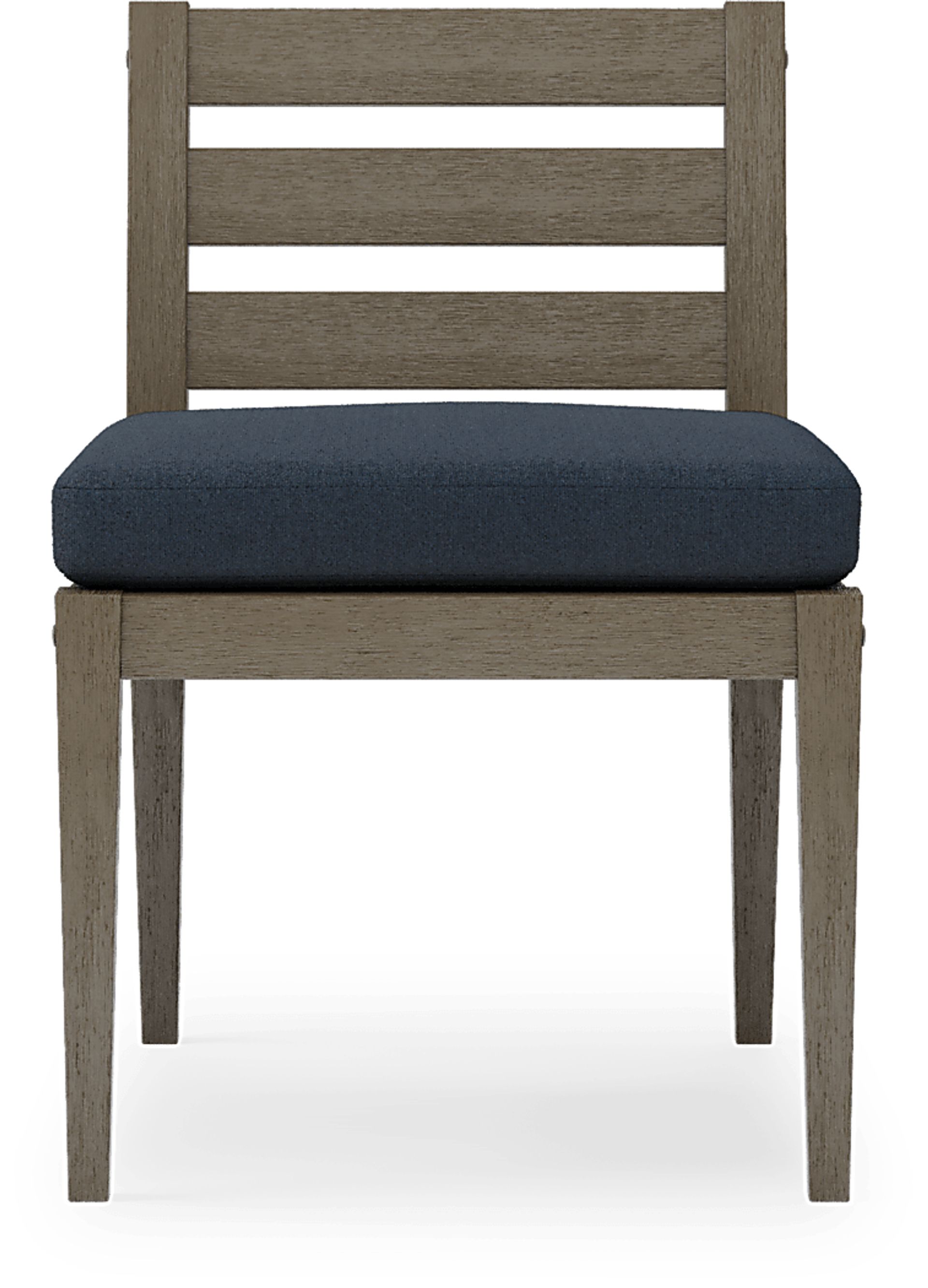 Lake Tahoe Gray Outdoor Side Chair with Indigo Cushion - Image 3