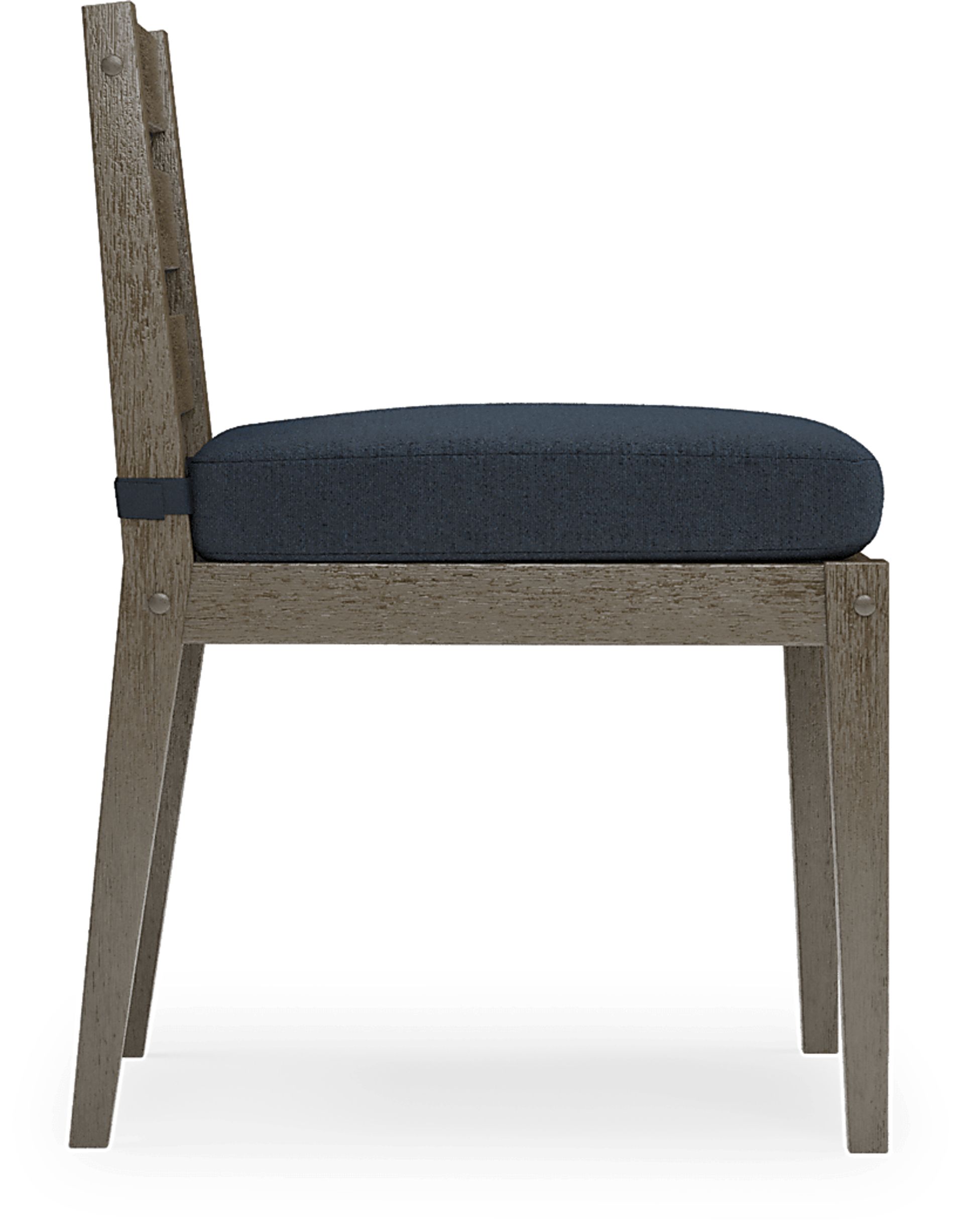 Lake Tahoe Gray Outdoor Side Chair with Indigo Cushion - Image 4