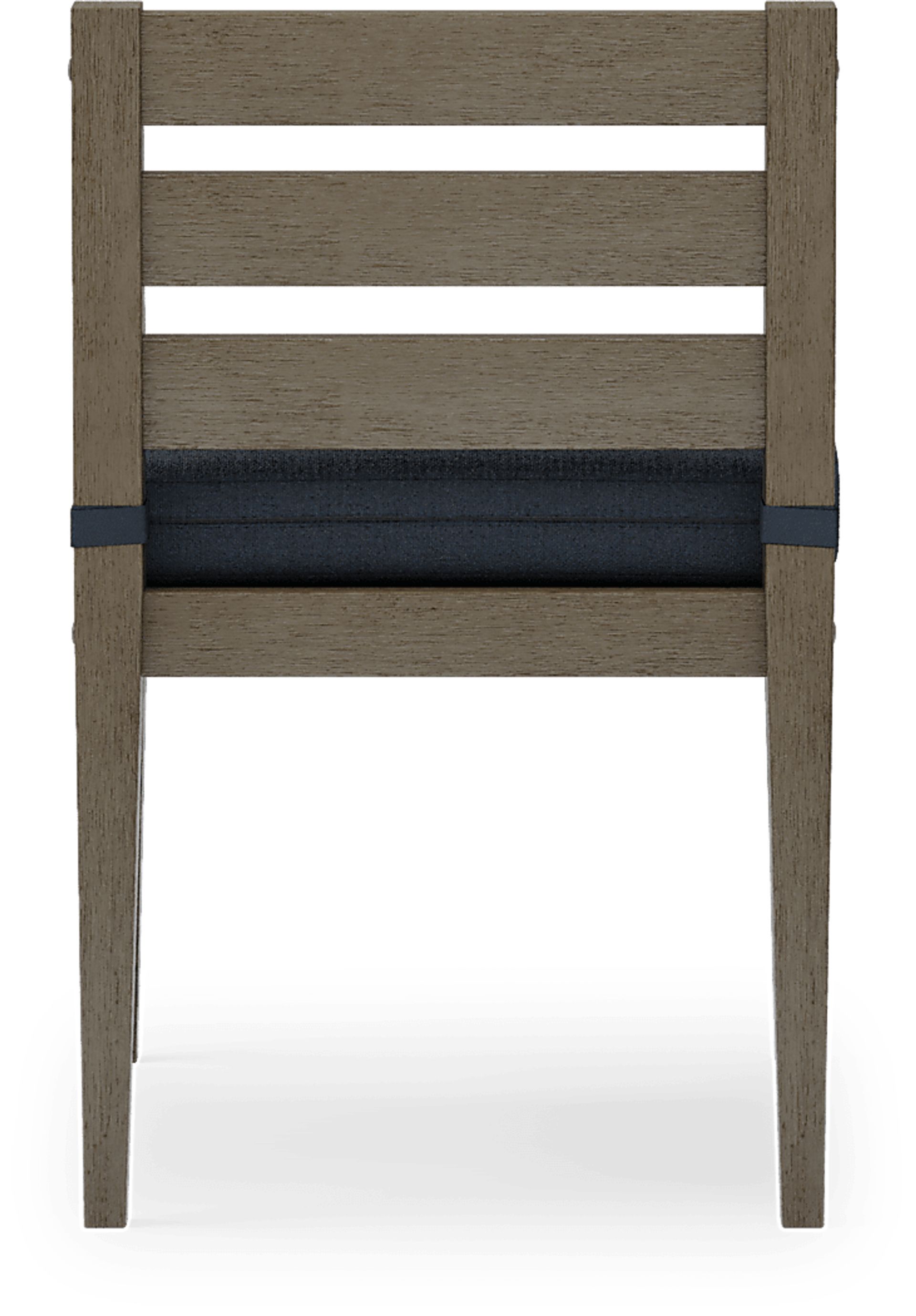 Lake Tahoe Gray Outdoor Side Chair with Indigo Cushion - Image 5