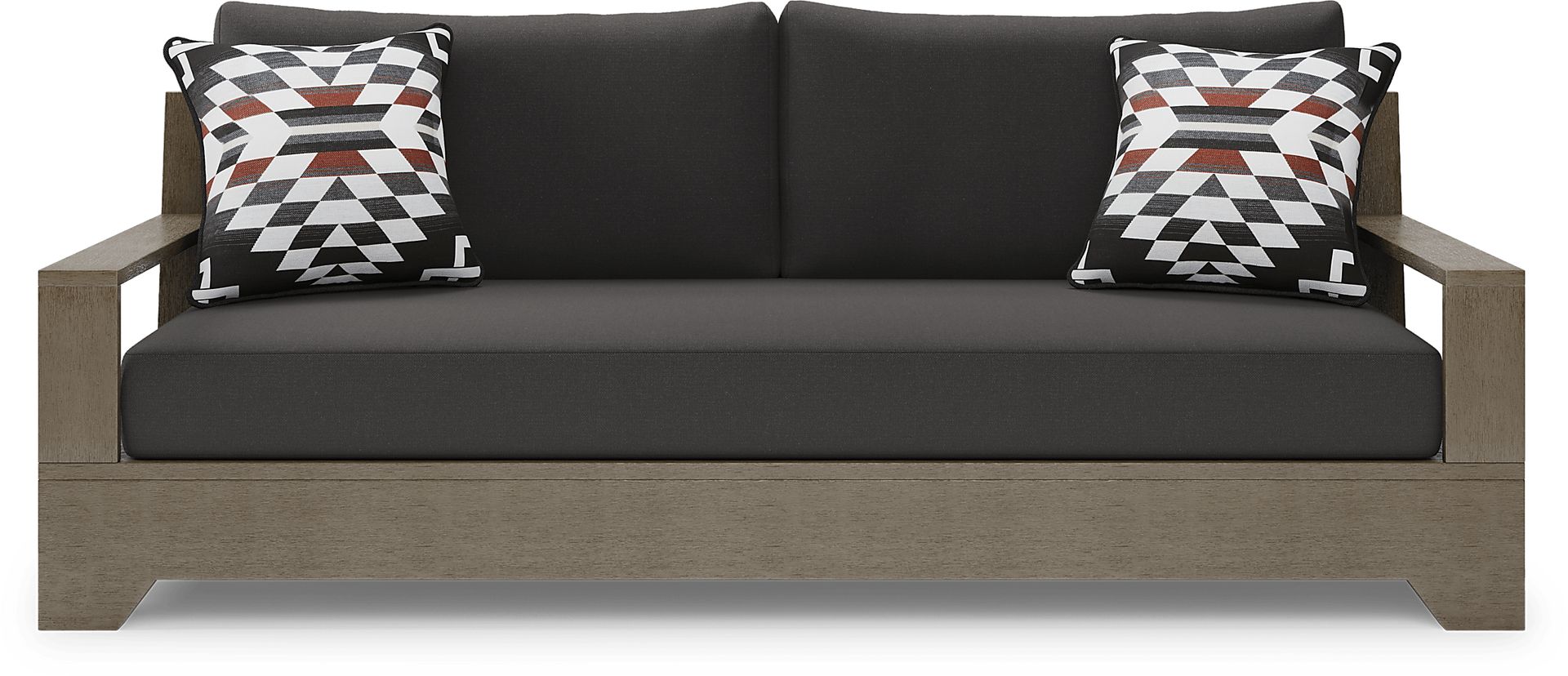 Lake Tahoe Gray 4 Pc Outdoor Sofa Seating Set with Charcoal Cushions - Image 2