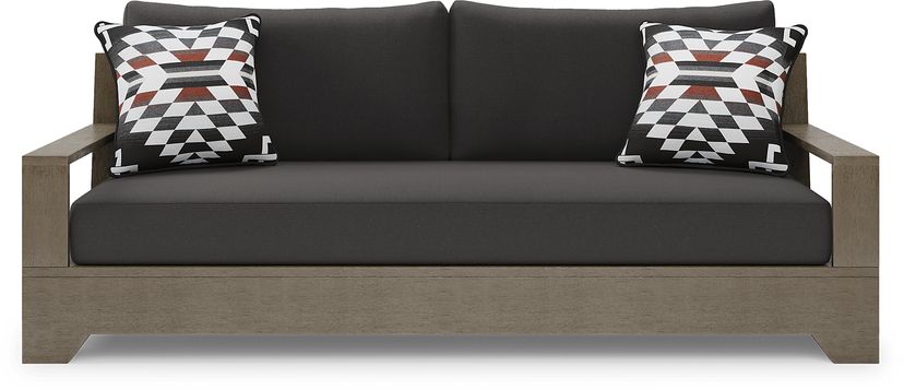 Lake Tahoe Gray Outdoor Sofa with Charcoal Cushions