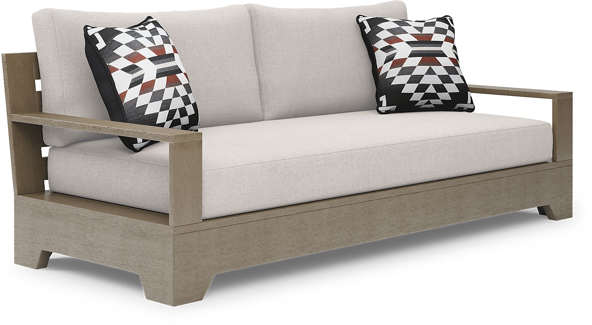 Lake Tahoe Gray 4 Pc Outdoor Sofa Seating Set with Seagull Cushions - Image 3
