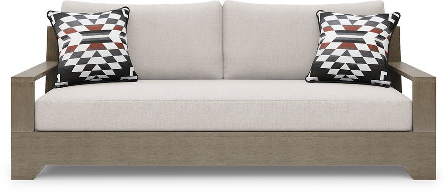 Lake Tahoe Gray Outdoor Sofa with Seagull Cushions