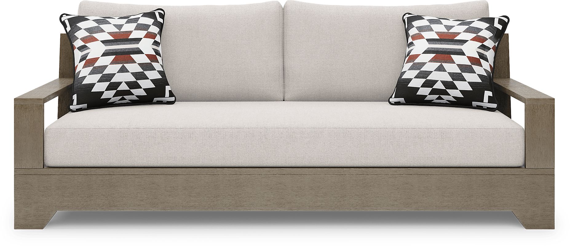 Lake Tahoe Gray Outdoor Sofa with Seagull Cushions