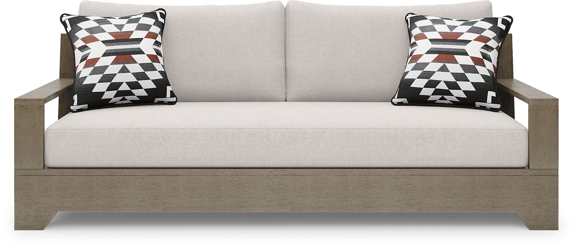 Lake Tahoe Gray 4 Pc Outdoor Sofa Seating Set with Seagull Cushions - Image 2