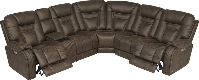 Cindy Crawford Home Lakewood Heights Brown Dual Power Reclining 6 Pc Sectional - Thumbnail - Image 3