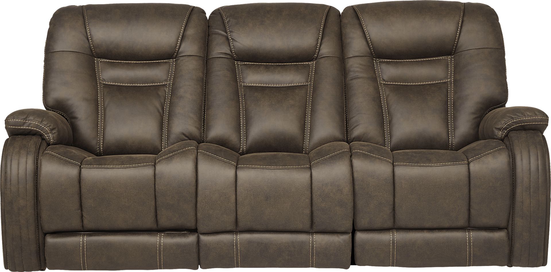 Cindy Crawford Home Lakewood Heights Brown Dual Power Reclining Sofa - Image 1