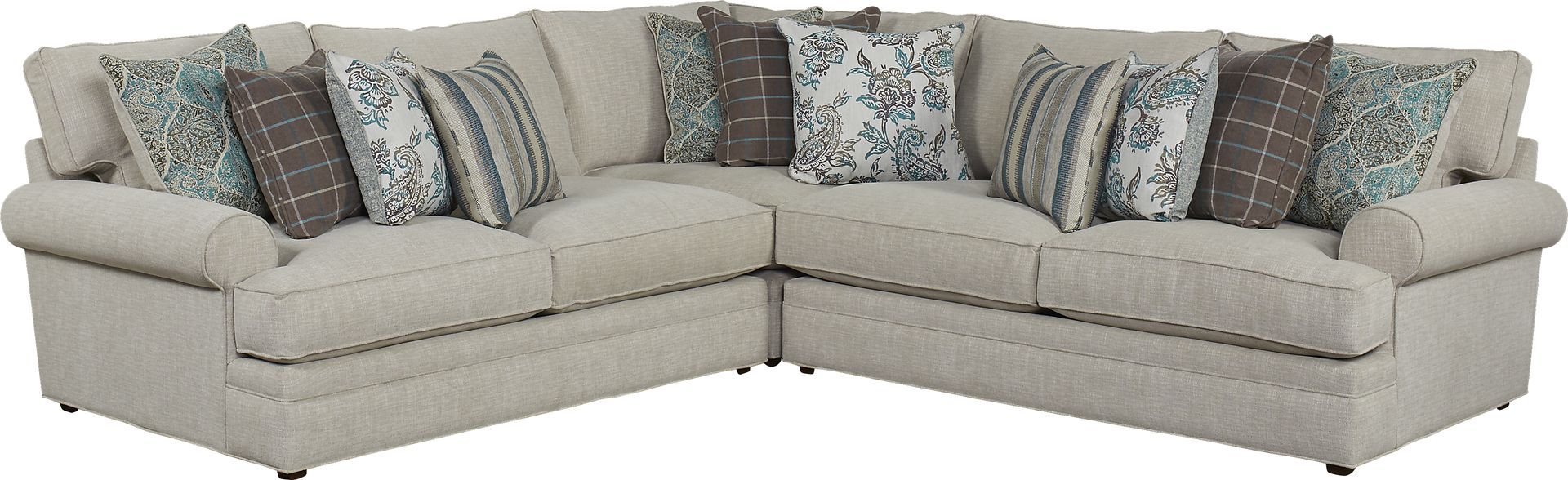 Cindy Crawford Home Lincoln Heights Beige 3 Pc Sectional - Image 1