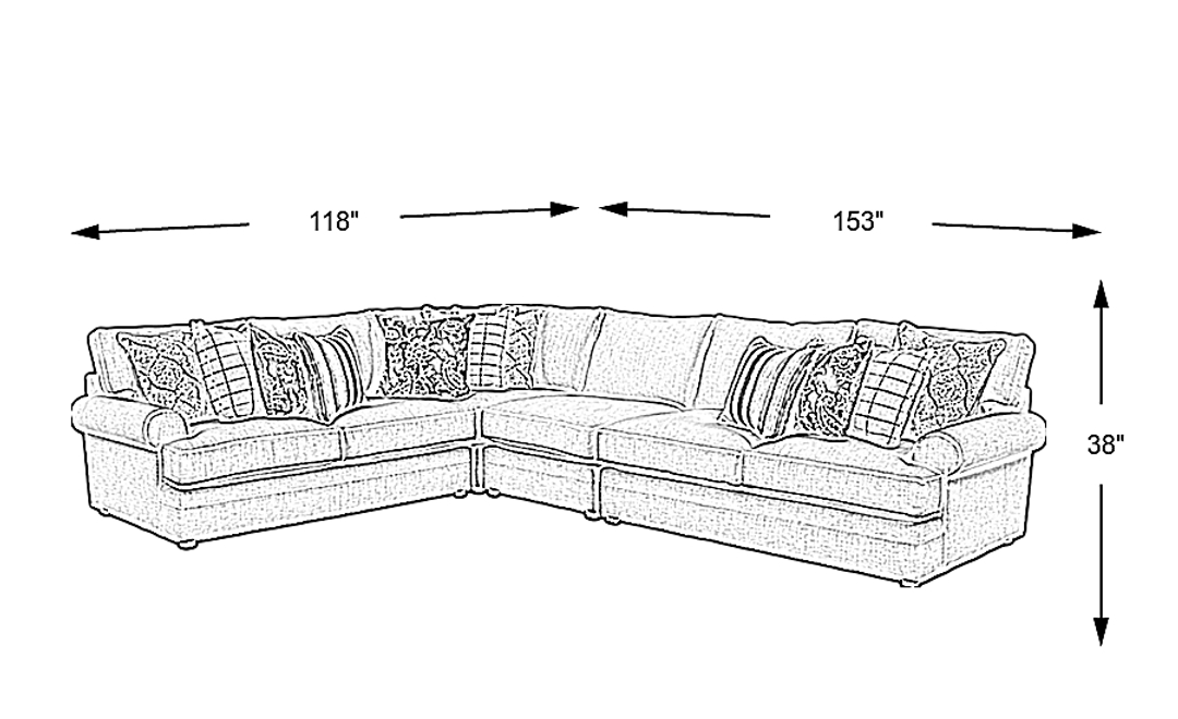 Cindy Crawford Home Lincoln Heights Beige 4 Pc Sectional