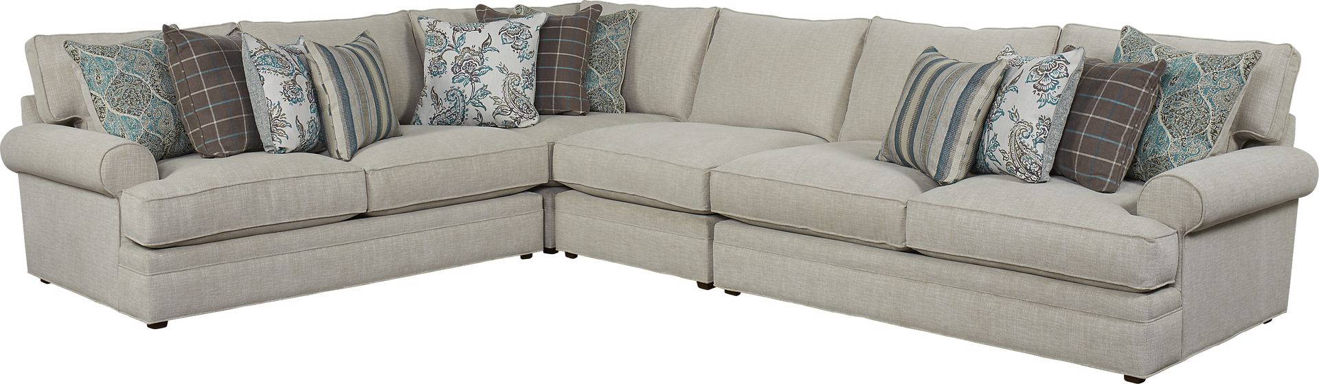 Cindy Crawford Home Lincoln Heights Beige 9 Pc Sectional Living Room - Image 2