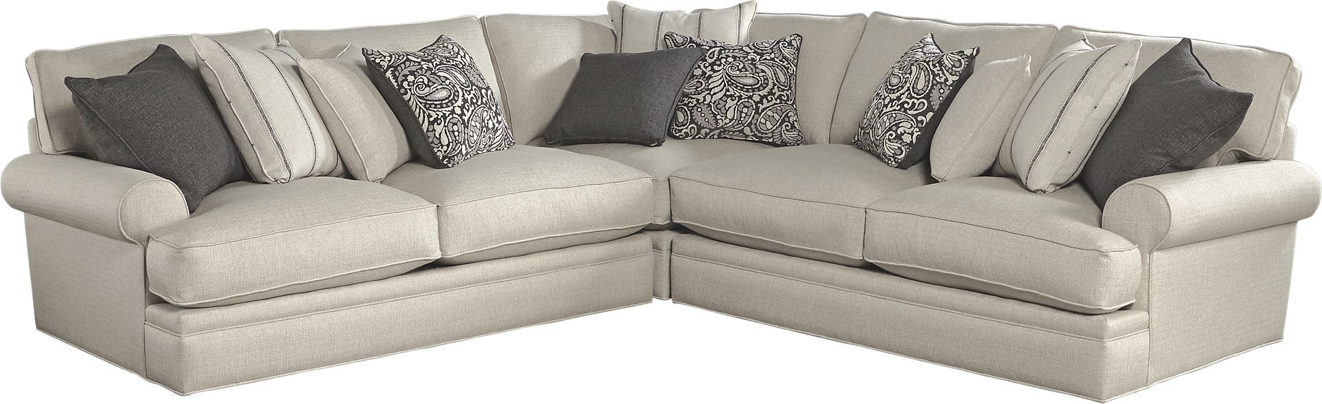 Cindy Crawford Home Lincoln Square Beige 3 Pc Sectional - Image 1