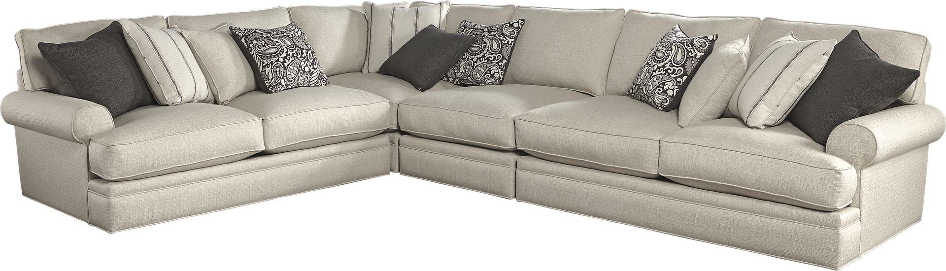 Cindy Crawford Home Lincoln Square Beige 4 Pc Sectional - Image 1