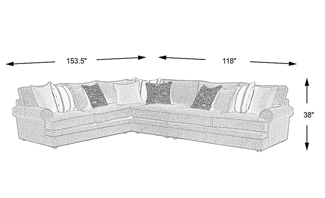 Cindy Crawford Home Lincoln Square Gray 4 Pc Sectional