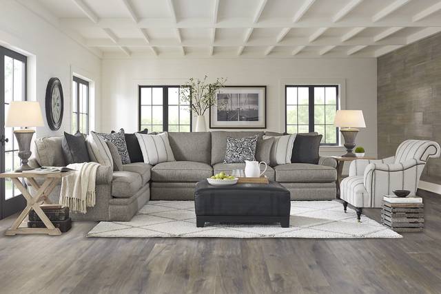 Cindy Crawford Home Lincoln Square Gray 7 Pc Sectional Living Room - Thumbnail - Image 1