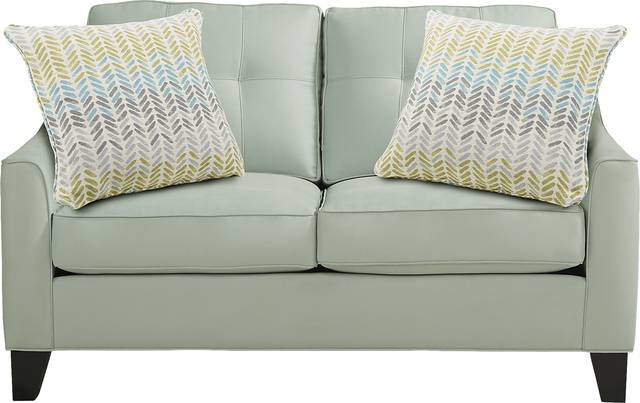 Cindy Crawford Home Madison Place Aqua Microfiber 5 Pc Living Room - Thumbnail - Image 3