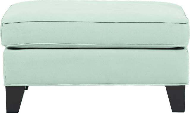 Cindy Crawford Home Madison Place Aqua Ottoman - Thumbnail - Image 2