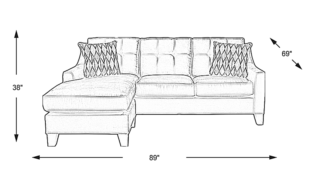 Cindy Crawford Home Madison Place Brick Microfiber Chaise Sofa