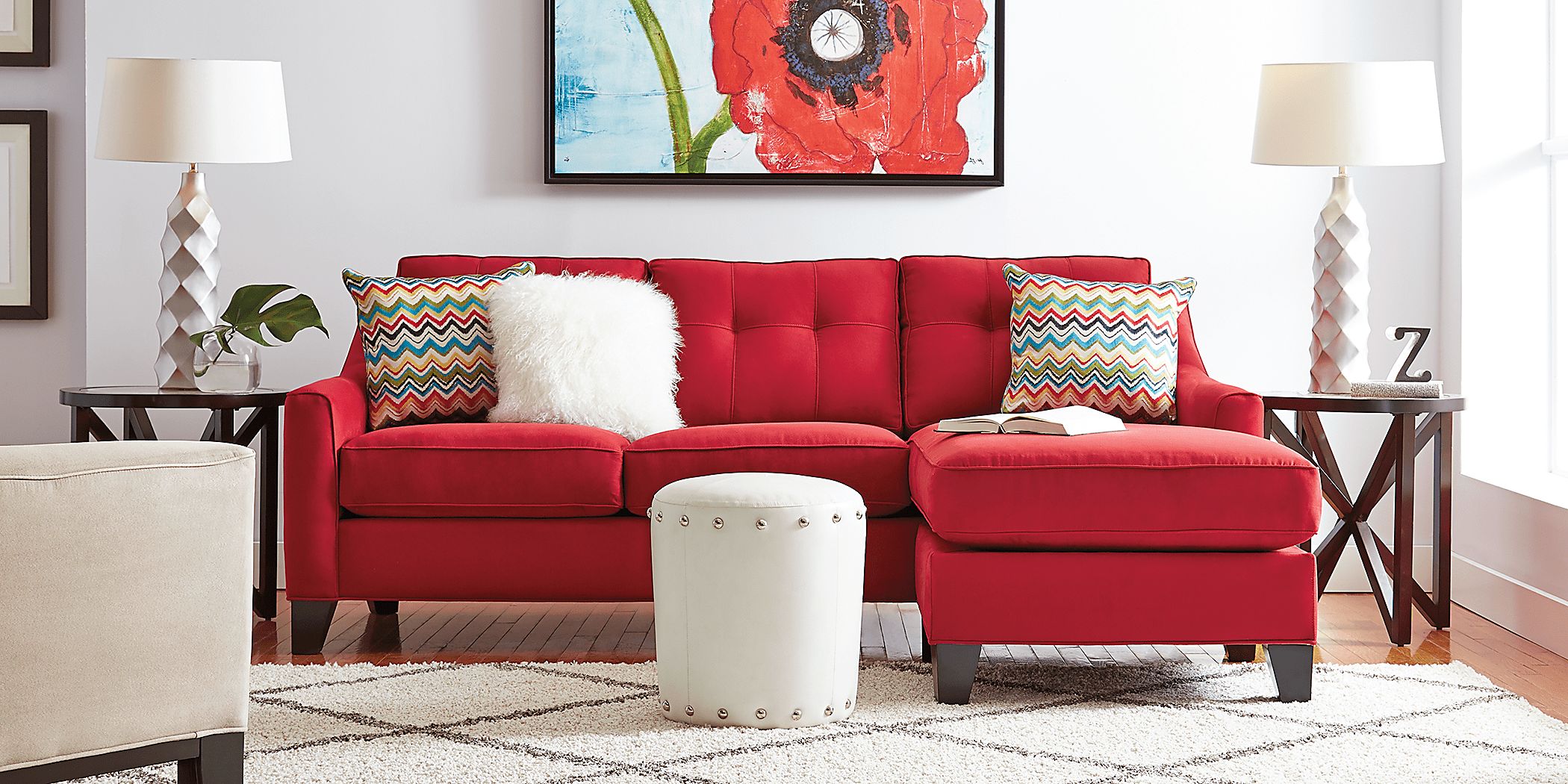 Cindy Crawford Home Madison Place Cardinal 2 Pc Sectional Rooms To Go