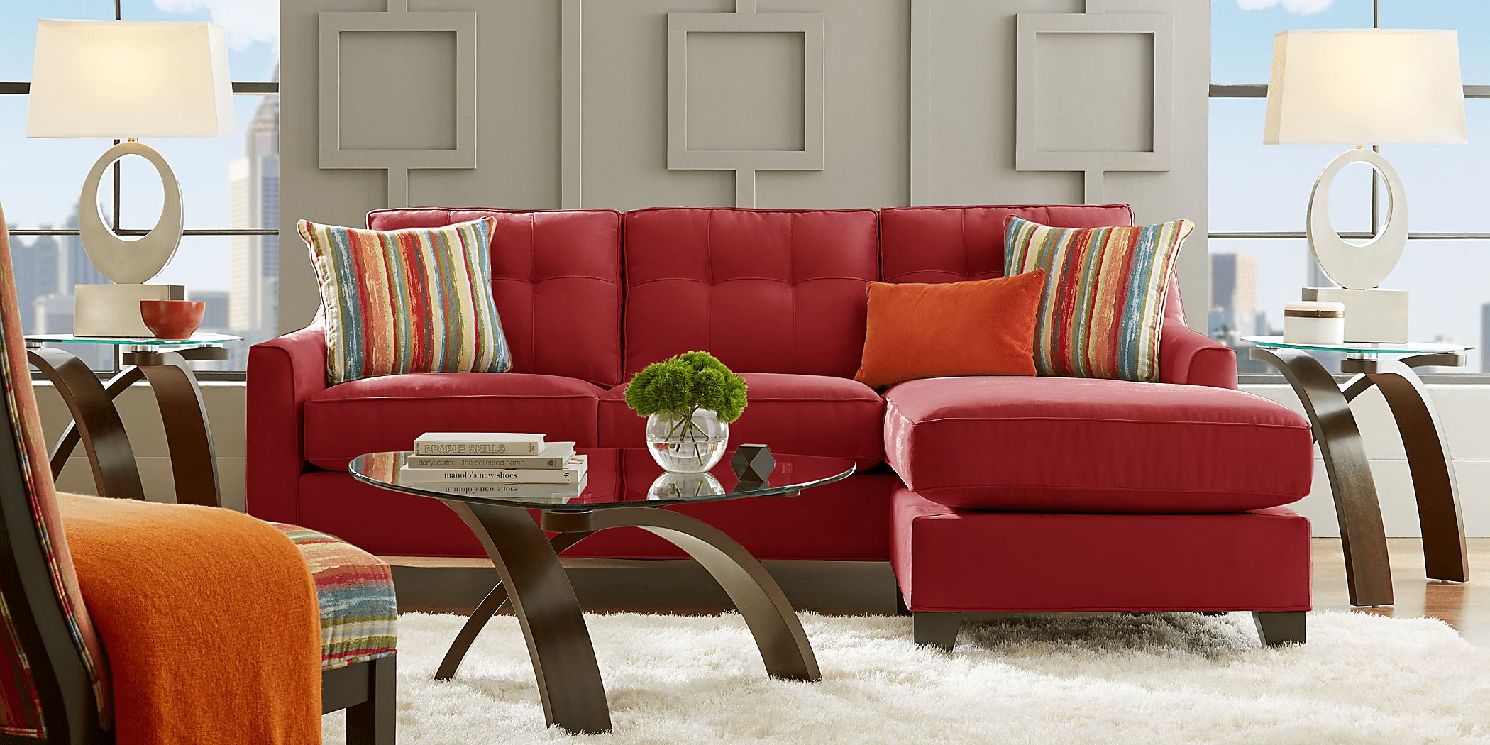 Cindy Crawford Madison Place Cardinal Red Microfiber Sleeper