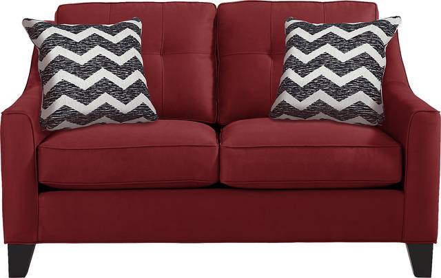 Cindy Crawford Home Madison Place Cardinal Microfiber Loveseat - Thumbnail - Image 1