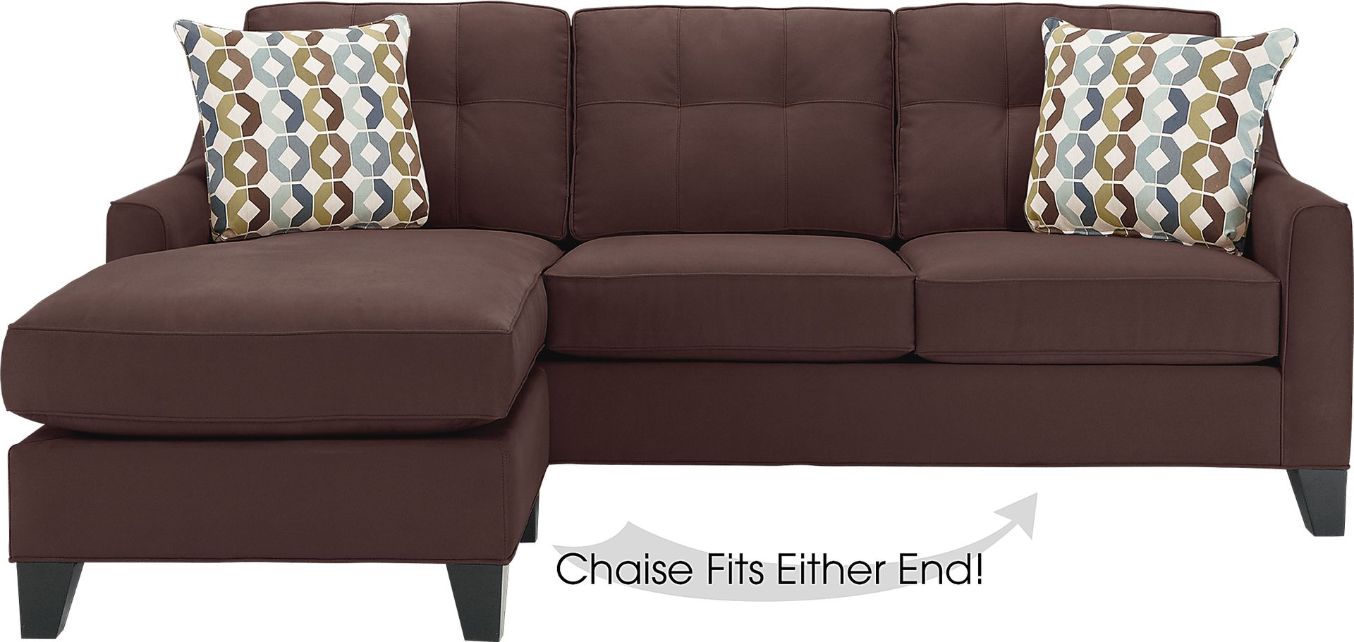 Cindy Crawford Home Madison Place Chocolate 2 Pc Sleeper Sectional - Image 1