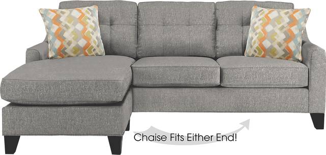 Cindy Crawford Home Madison Place Gray Textured  2 Pc Sleeper Sectional - Thumbnail - Image 1