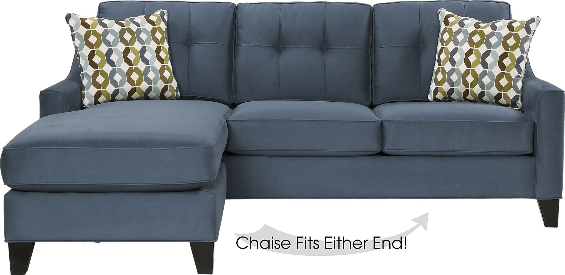 Cindy Crawford Home Madison Place Indigo 2 Pc Sleeper Sectional - Image 1