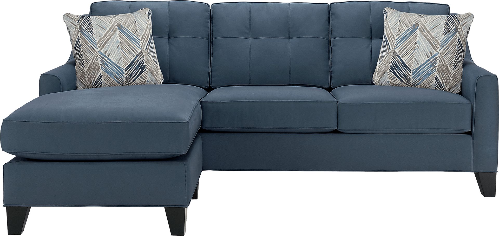 Cindy Crawford Home Madison Place Indigo Microfiber 2 Pc Sectional - Image 1