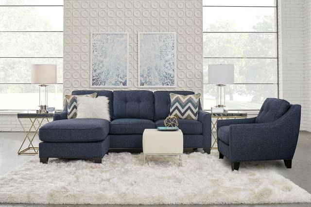 Madison Place Midnight Textured Gel Foam Sleeper Chaise Sofa - Thumbnail - Image 2