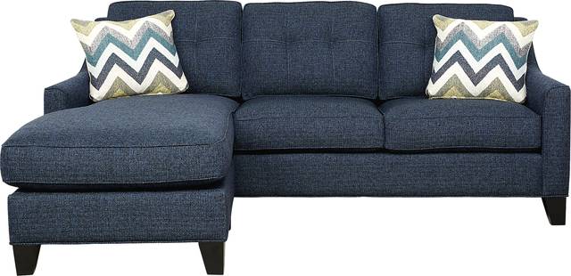 Madison Place Midnight Textured Gel Foam Sleeper Chaise Sofa - Thumbnail - Image 1