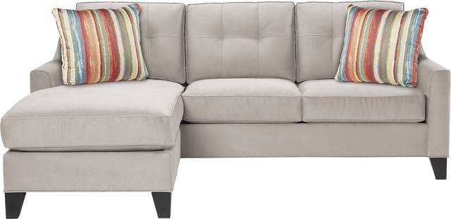 Cindy Crawford Home Madison Place Platinum Microfiber 2 Pc Sectional - Thumbnail - Image 1