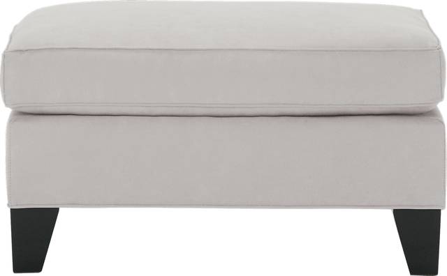 Cindy Crawford Home Madison Place Platinum Microfiber Ottoman - Thumbnail - Image 1