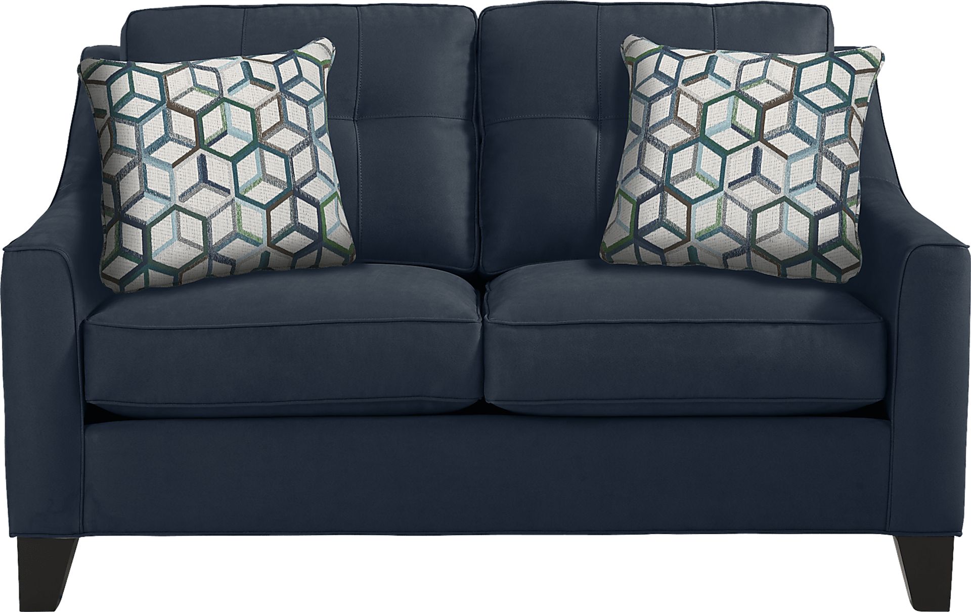 Cindy Crawford Home Madison Place Sapphire Microfiber Loveseat - Image 1