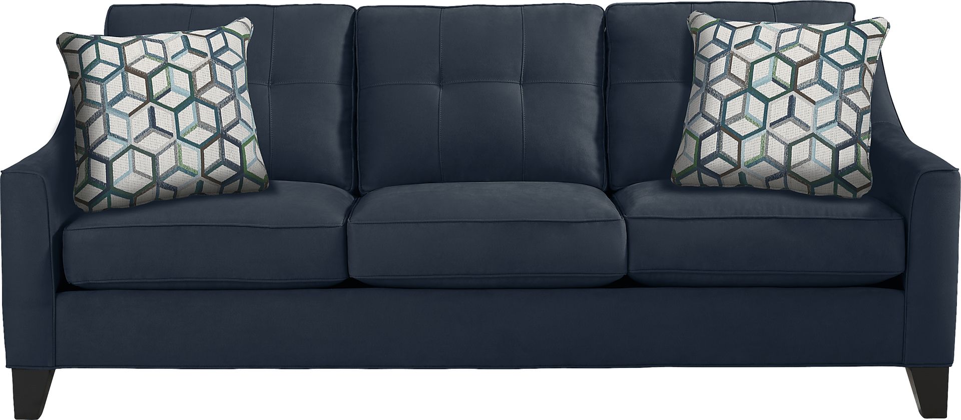 Cindy Crawford Home Madison Place Sapphire Microfiber Sofa - Image 1