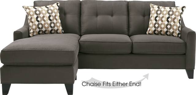 Cindy Crawford Home Madison Place Slate 2 Pc Sleeper Sectional - Thumbnail - Image 1